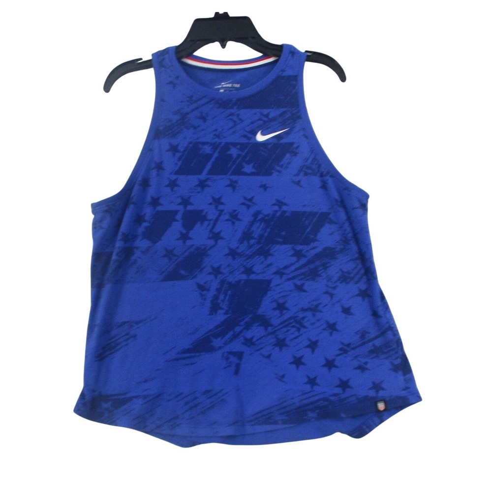 Nike USA Basketball Tank Top Mens Small Blue Stars Stripes Graphic Sleeveless